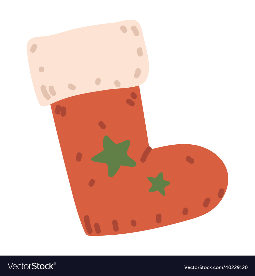 Christmas stocking gift Royalty Free Vector Image