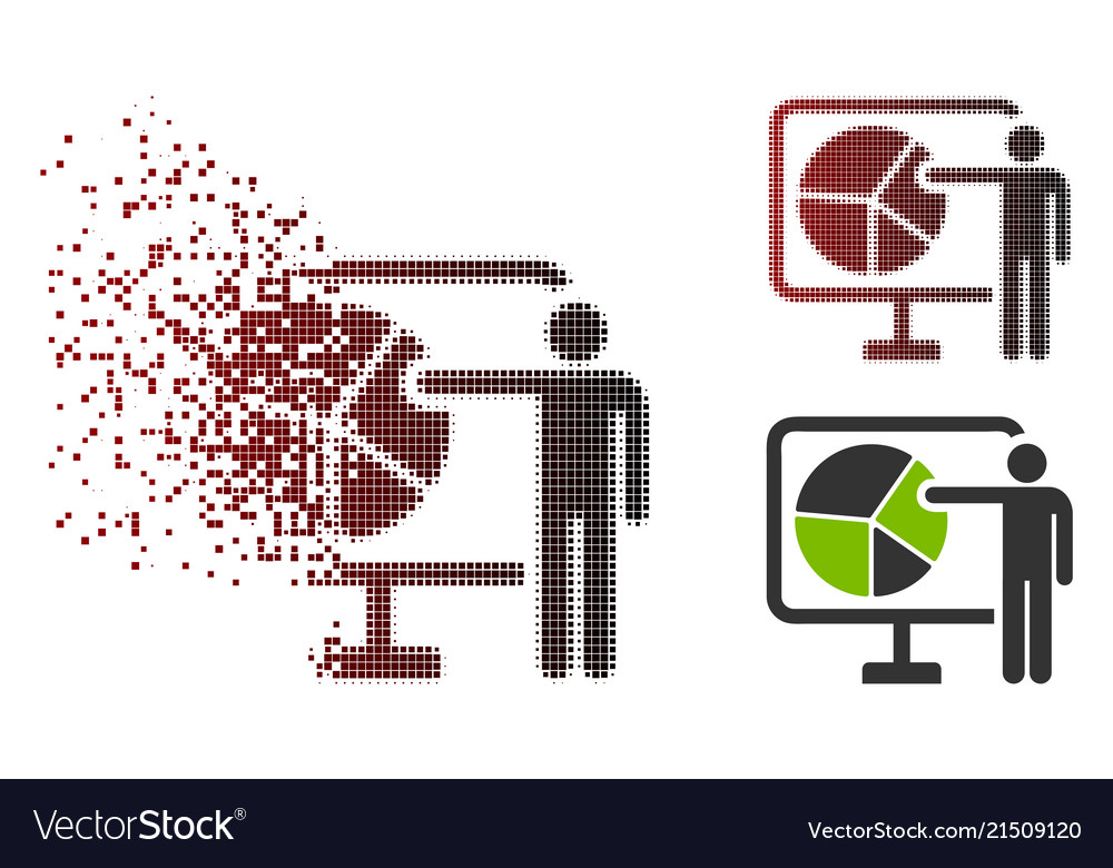 Destructed pixel halftone pie chart public report vector image Destructed pixel halftone pie chart public report