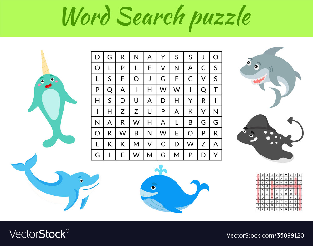 Spielvorlage Wort Suche Puzzle Tiere