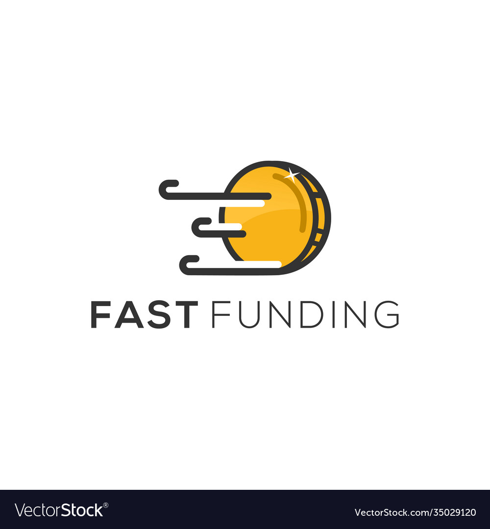 Gold coin currency fast funding modern business Vector Image