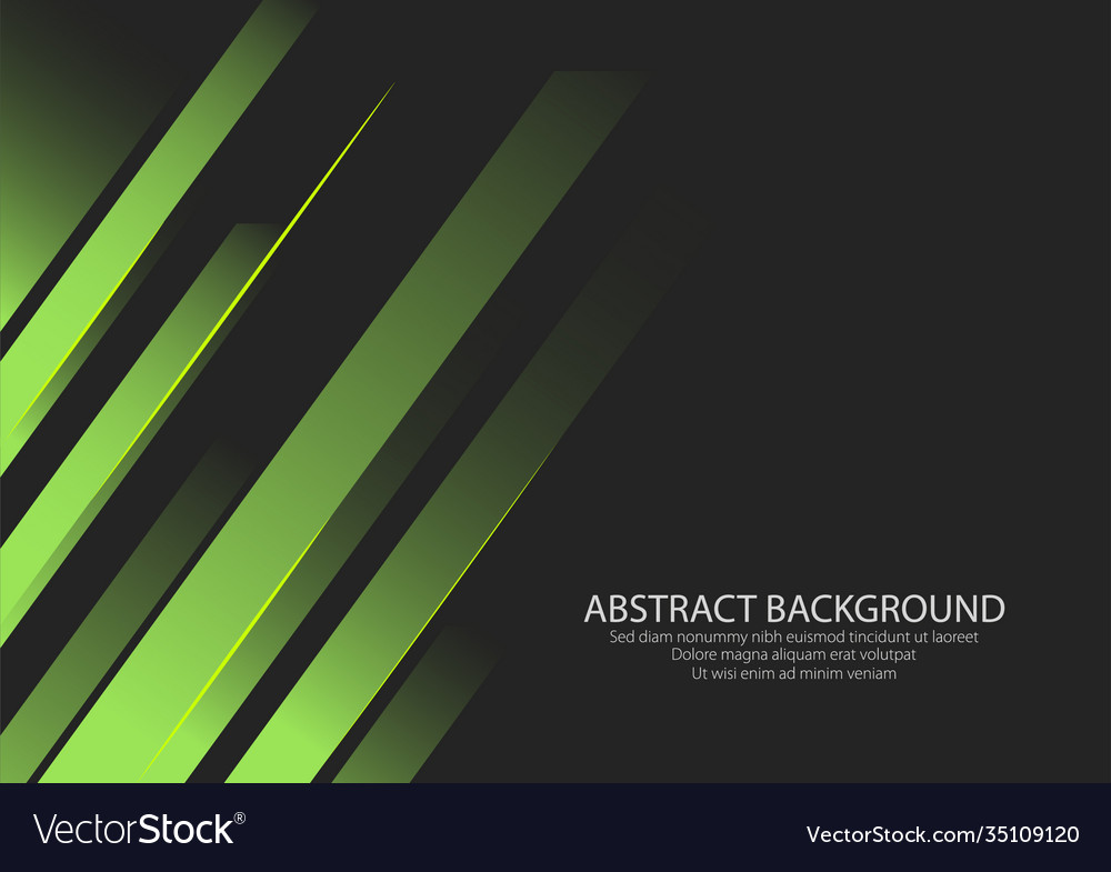 Gradient green shape side line with black vector image Gradient green shape side line with black