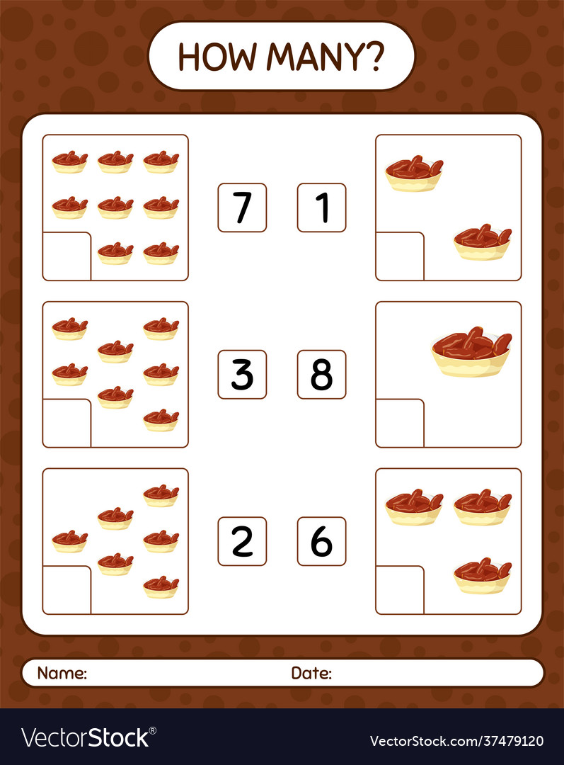 How many counting game with bowl dates Vector Image How many counting game with bowl dates