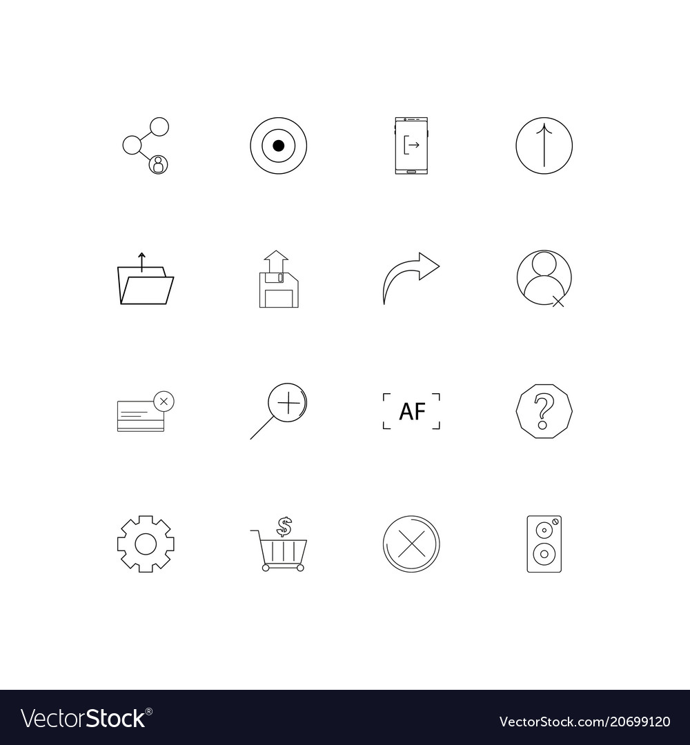 Interface simple linear icons set outlined