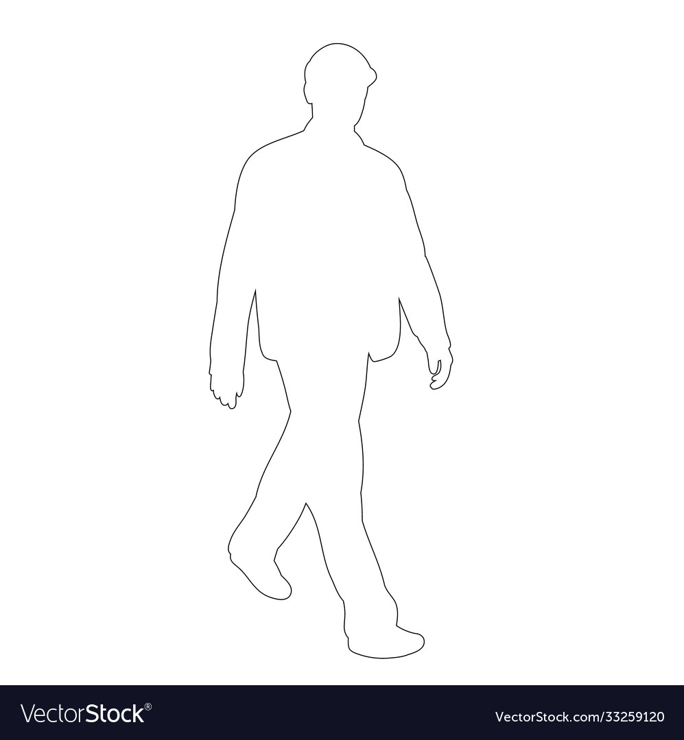 Isolated person walking line