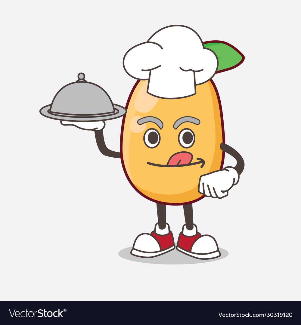 Kumquat fruit cartoon mascot character as a chef