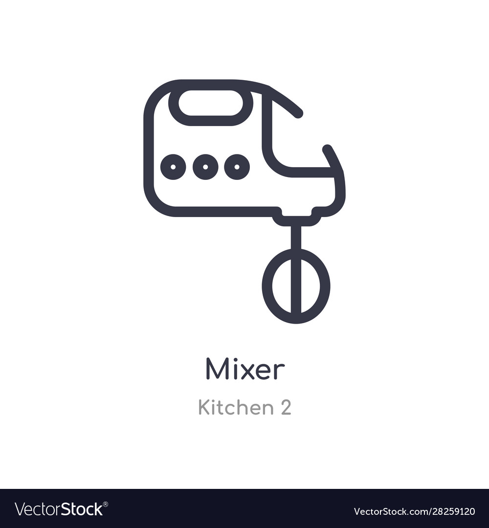 Mixer Umriss Icon isolierte Linie von Küche 2