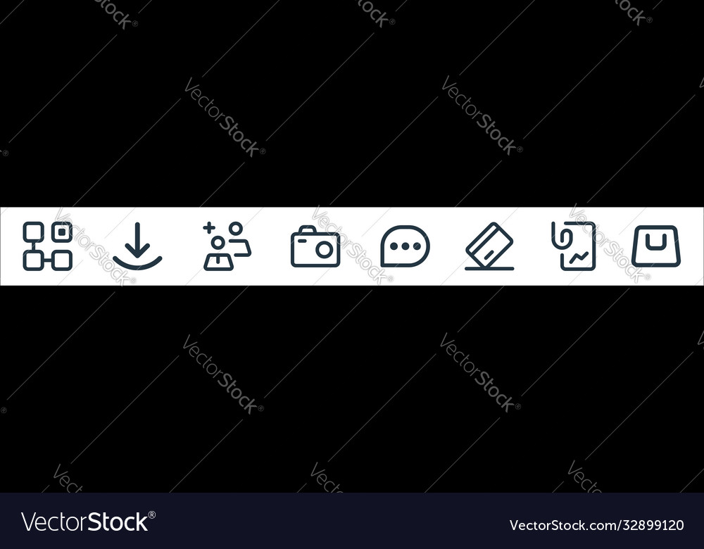 Myicon one line icons linear set quality vector image Myicon one line icons linear set quality