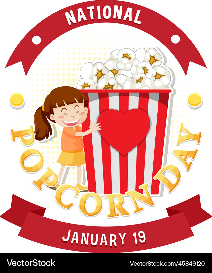 National popcorn day banner design Royalty Free Vector Image