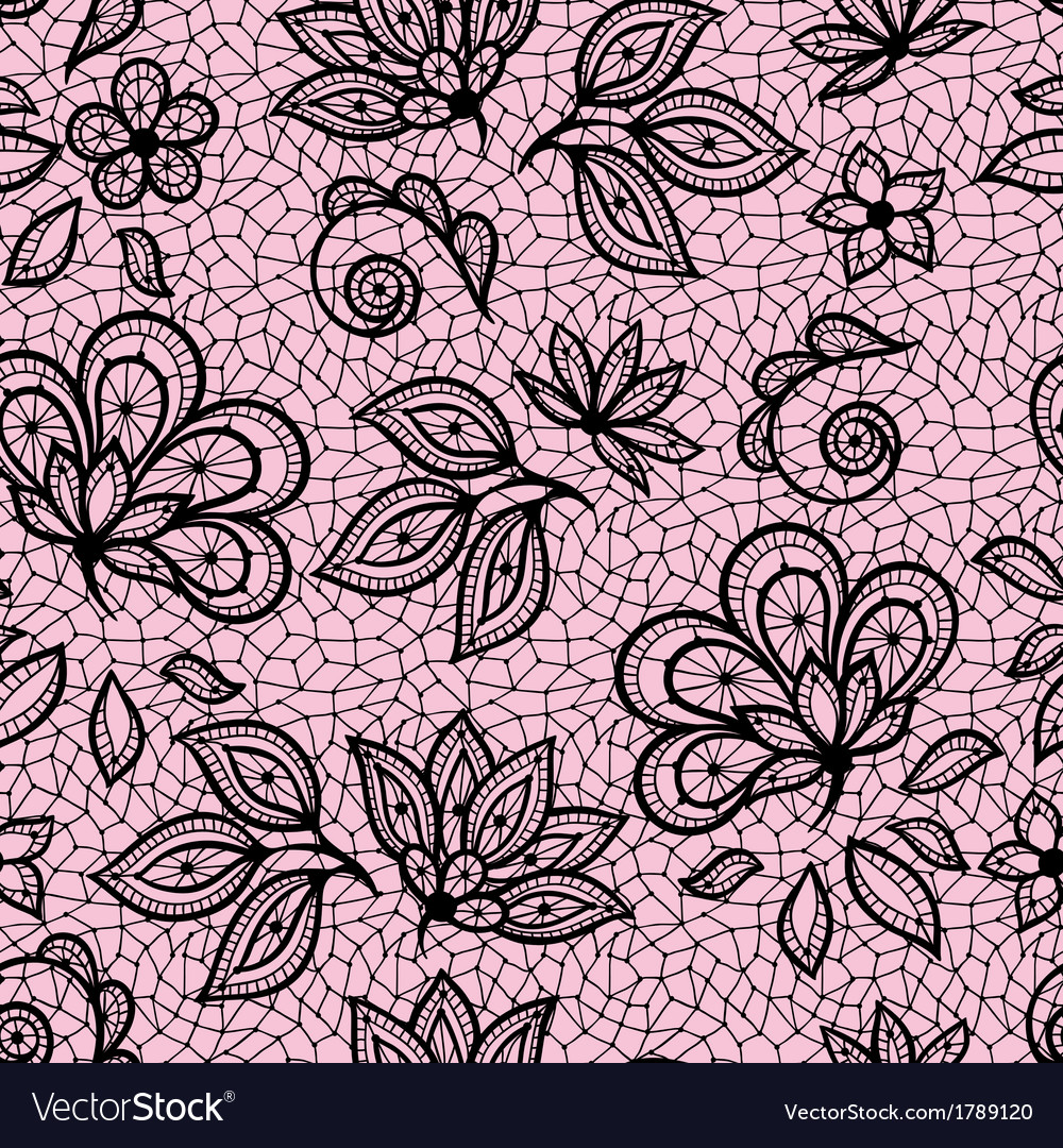 Old lace seamless pattern ornamental flowers