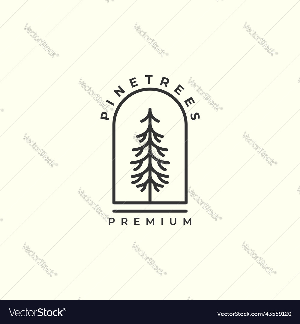 Pine tree penderosa with linear and emblem style