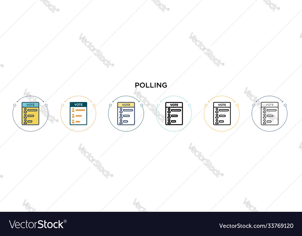 Polling icon in filled thin line outline