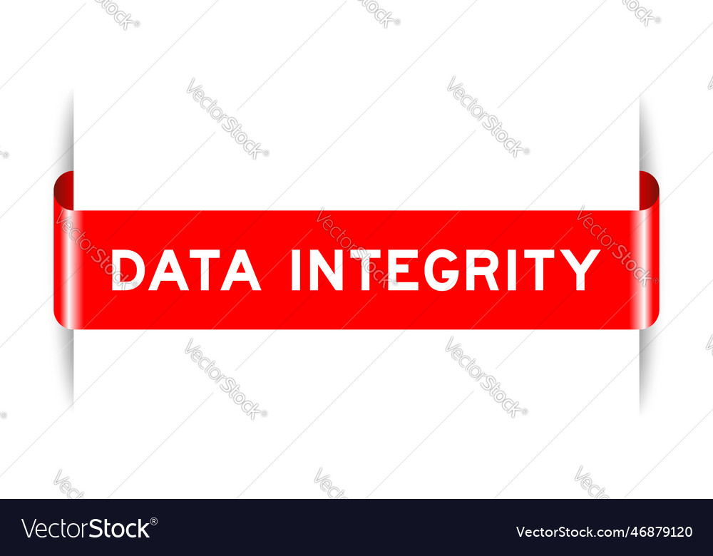 Red color inserted label banner with word data vector image Red color inserted label banner with word data