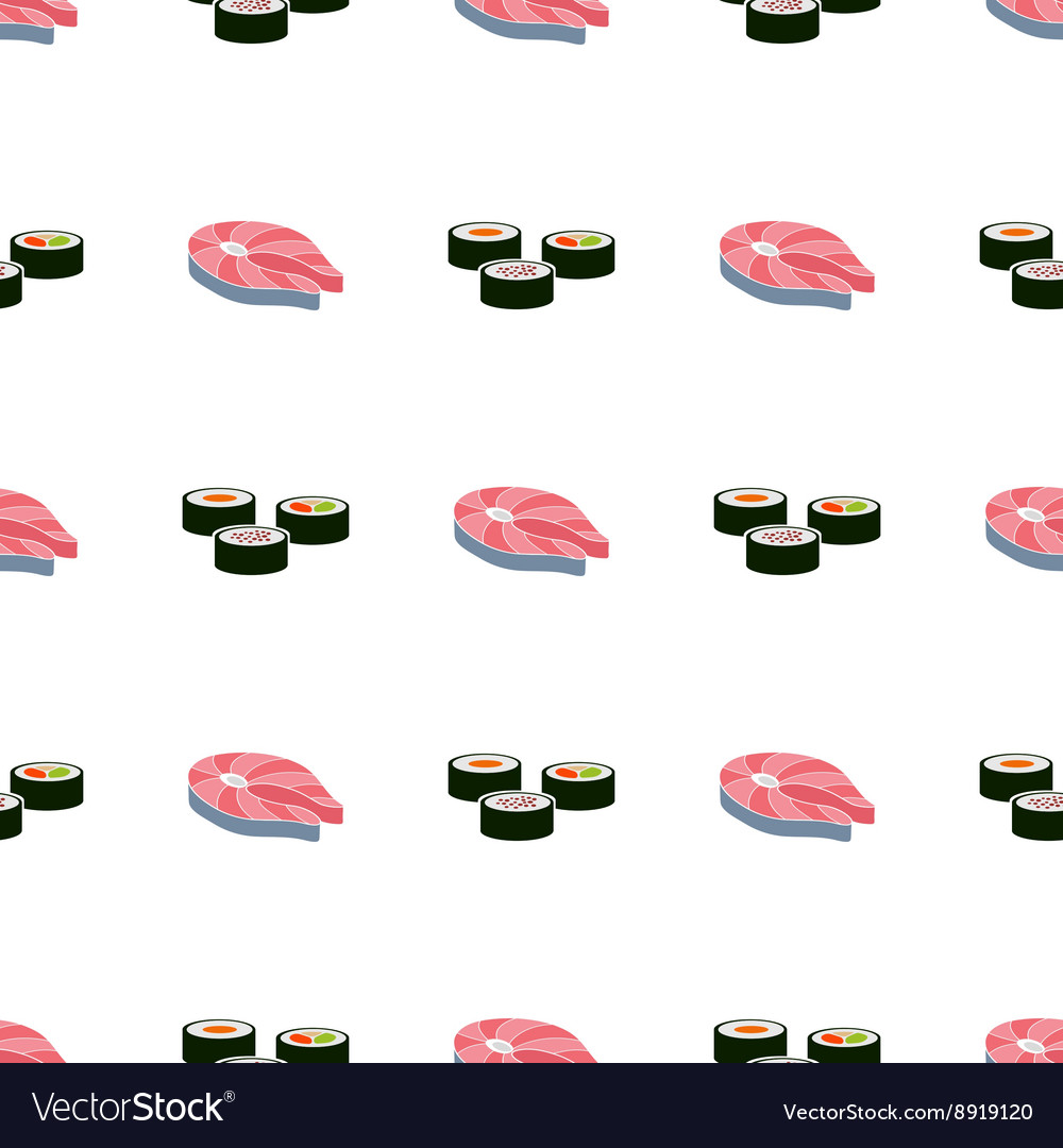 Seamless pattern with sushi icons