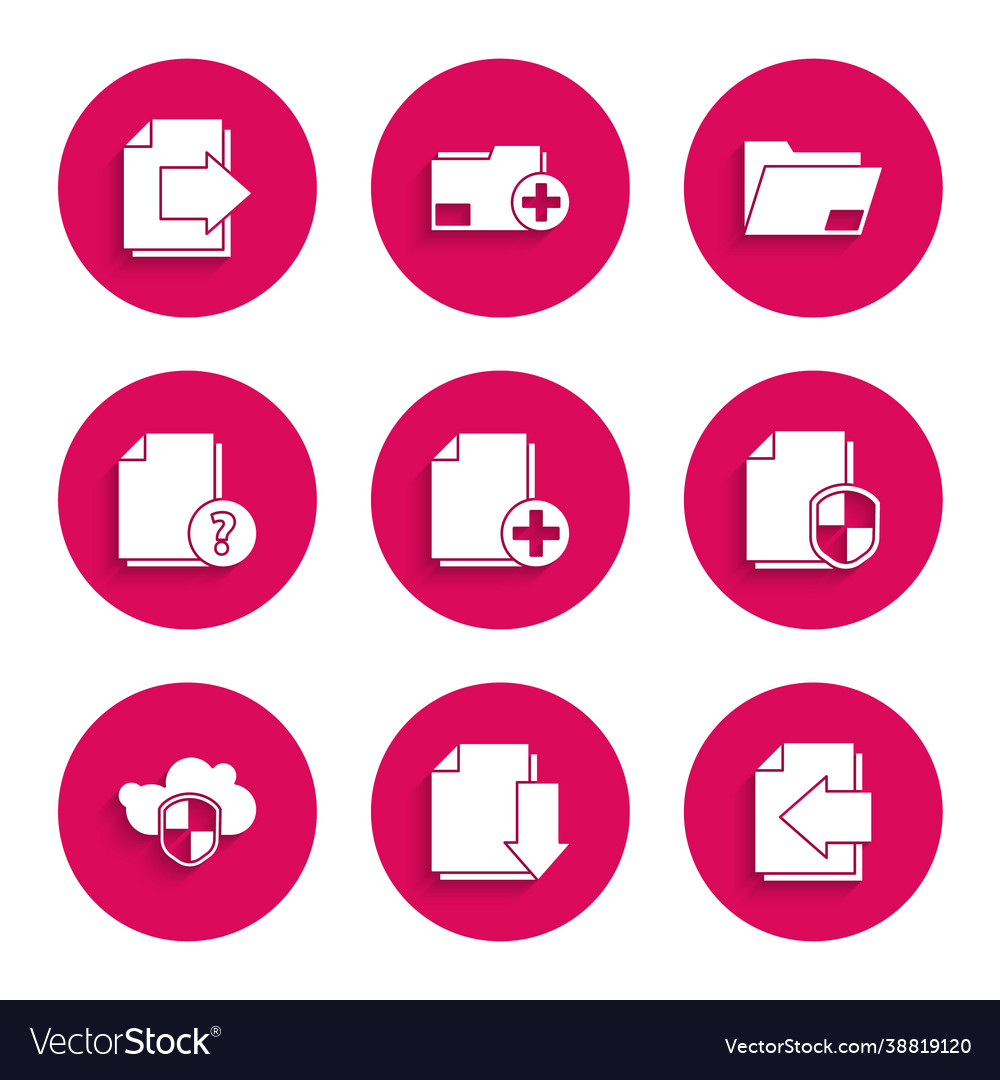 Set add new file document with download next vector image Set add new file document with download next