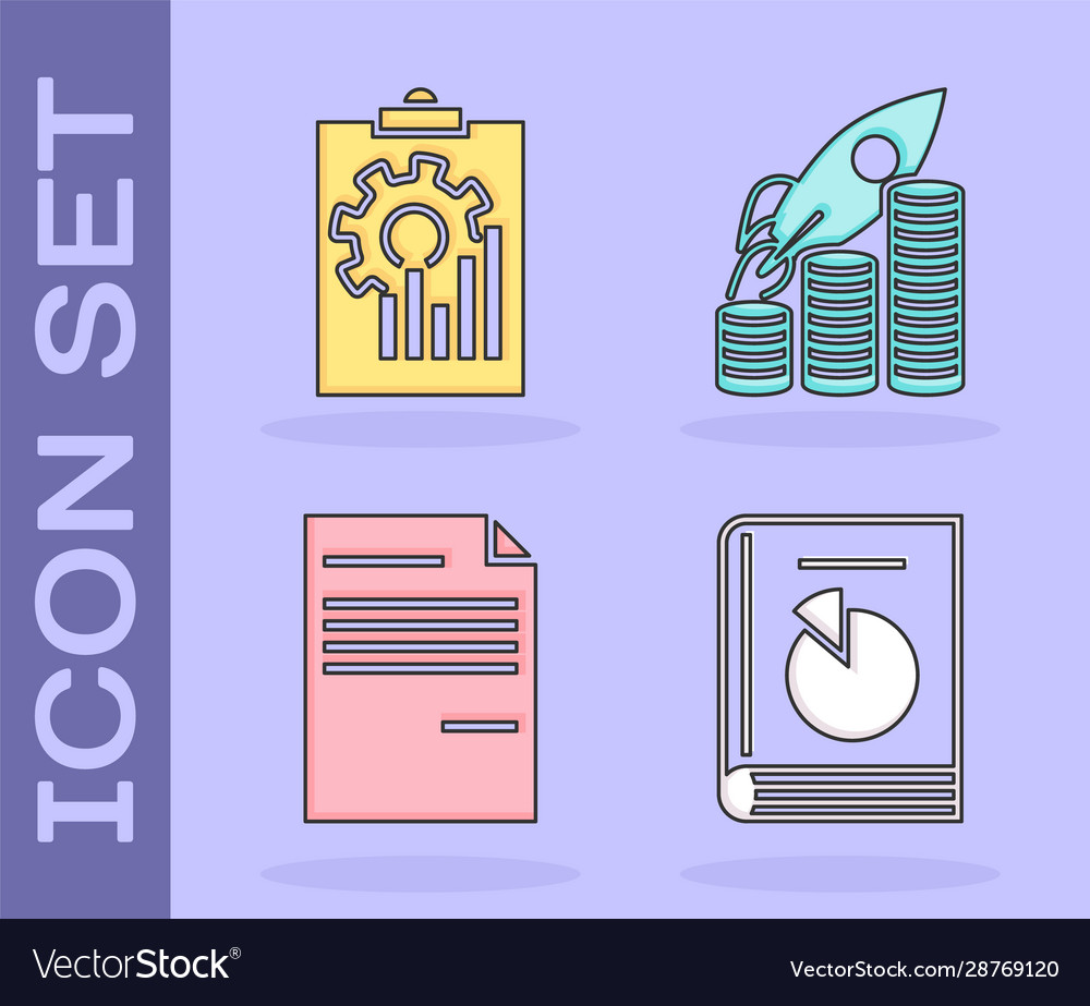 Set user manual clipboard with graph chart vector image Set user manual clipboard with graph chart