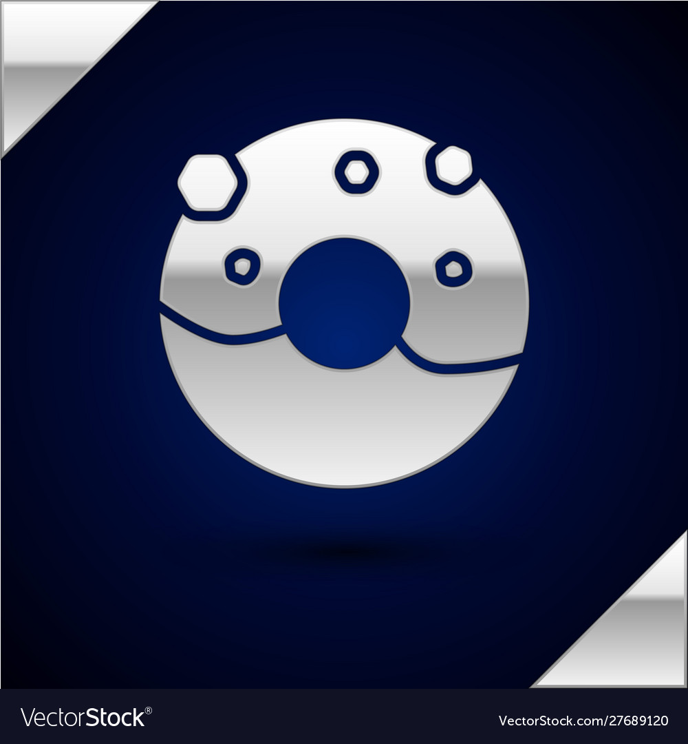 Silver donut with sweet glaze icon isolated vector image Silver donut with sweet glaze icon isolated
