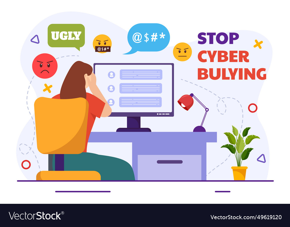 Stop cyberbullying of haters online with bullying Vector Image