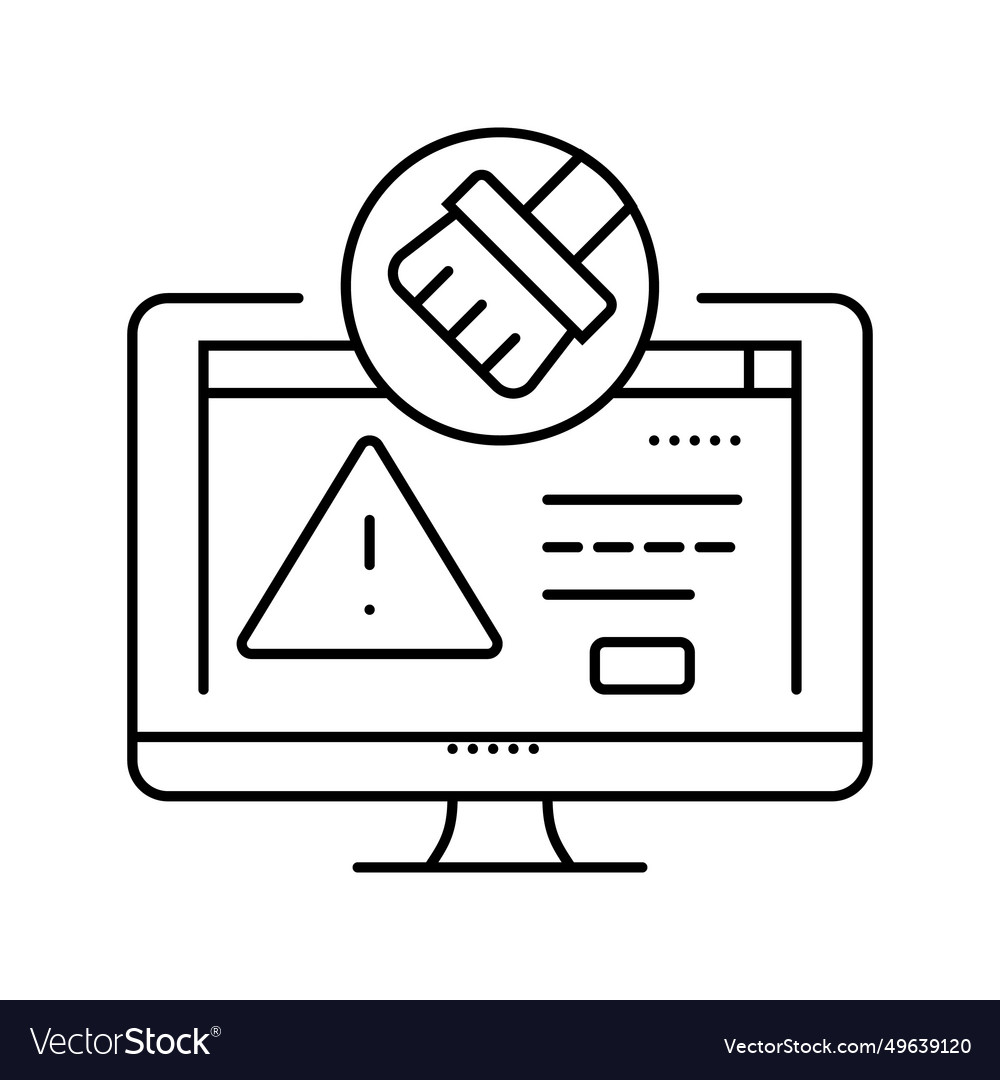 Virus Entfernung Reparatur Computer Linie Symbol