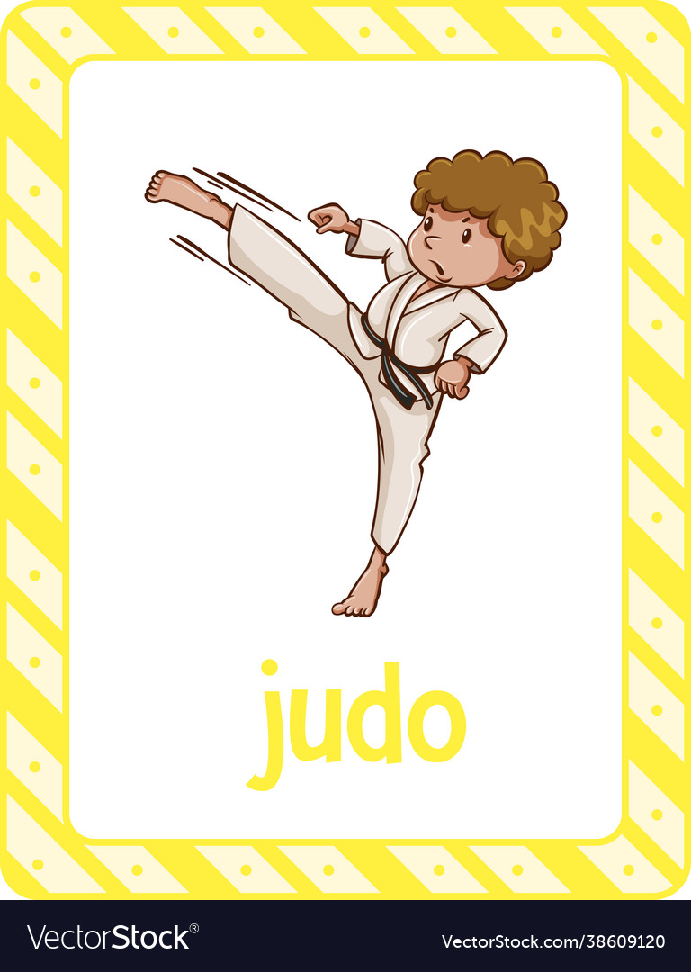 Vocabulary flashcard with word judo Royalty Free Vector
