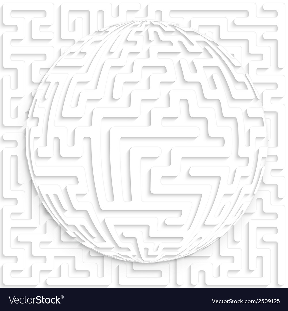 Abstract globe with maze on background