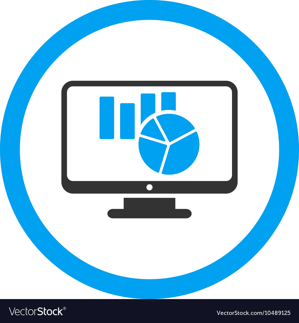 Charts Monitoring Rounded Icon Royalty Free Vector Image