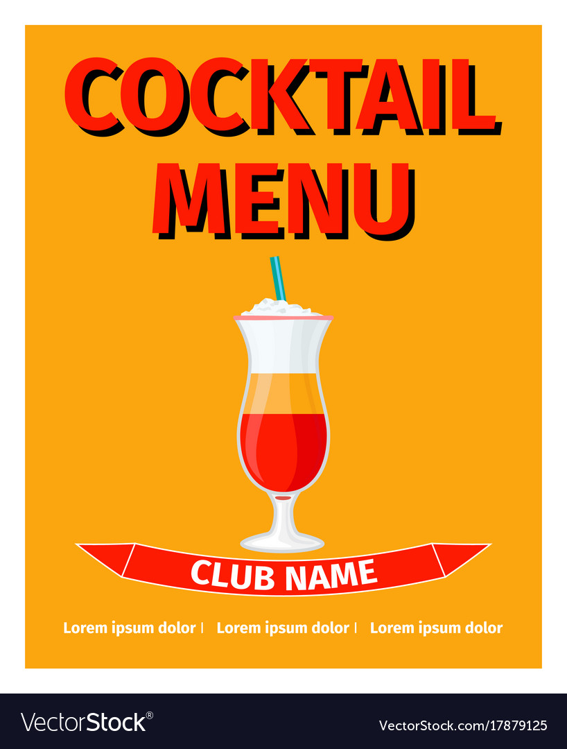 Cocktail menu retro style design
