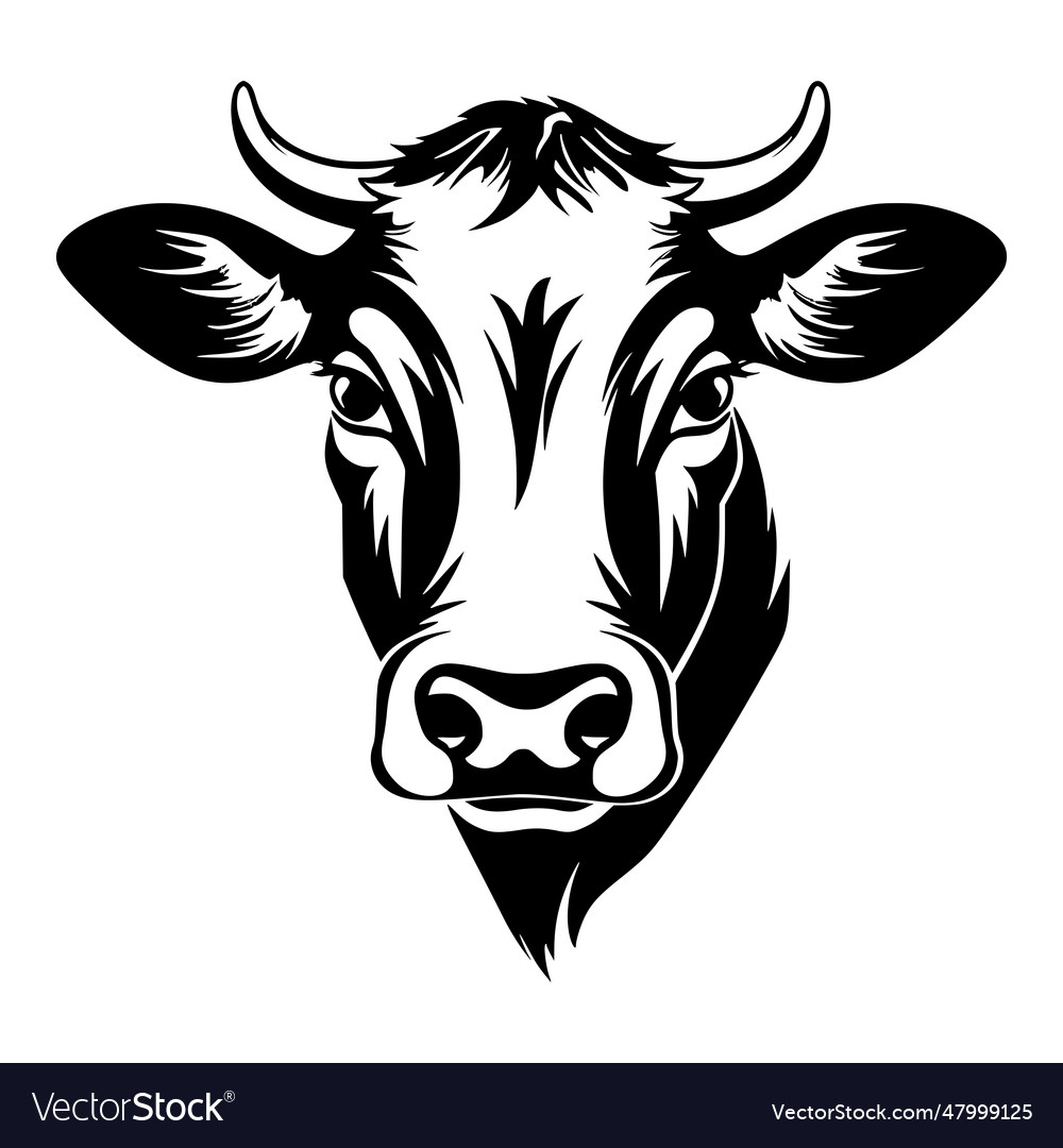 Cow head logo Royalty Free Vector Image - VectorStock