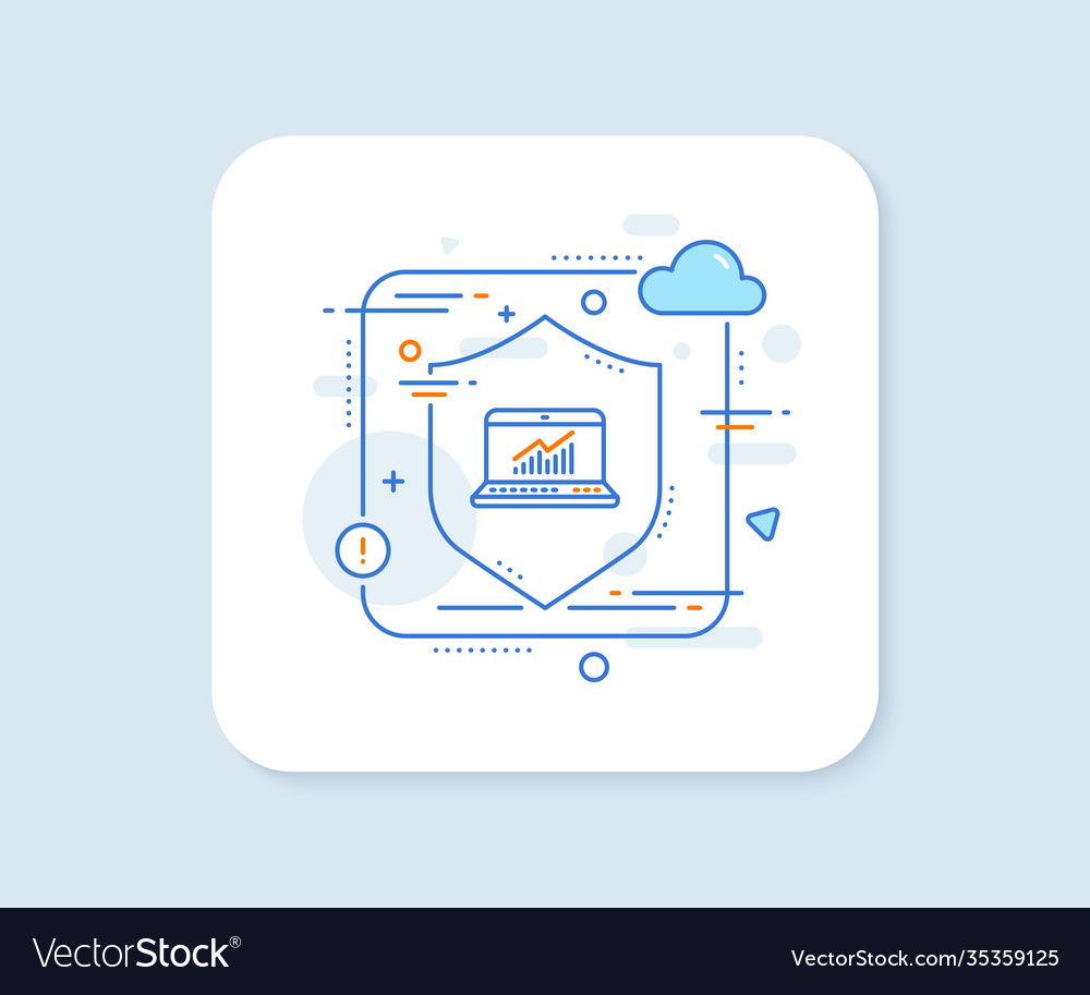 Data analysis and statistics line icon computer vector image Data analysis and statistics line icon computer