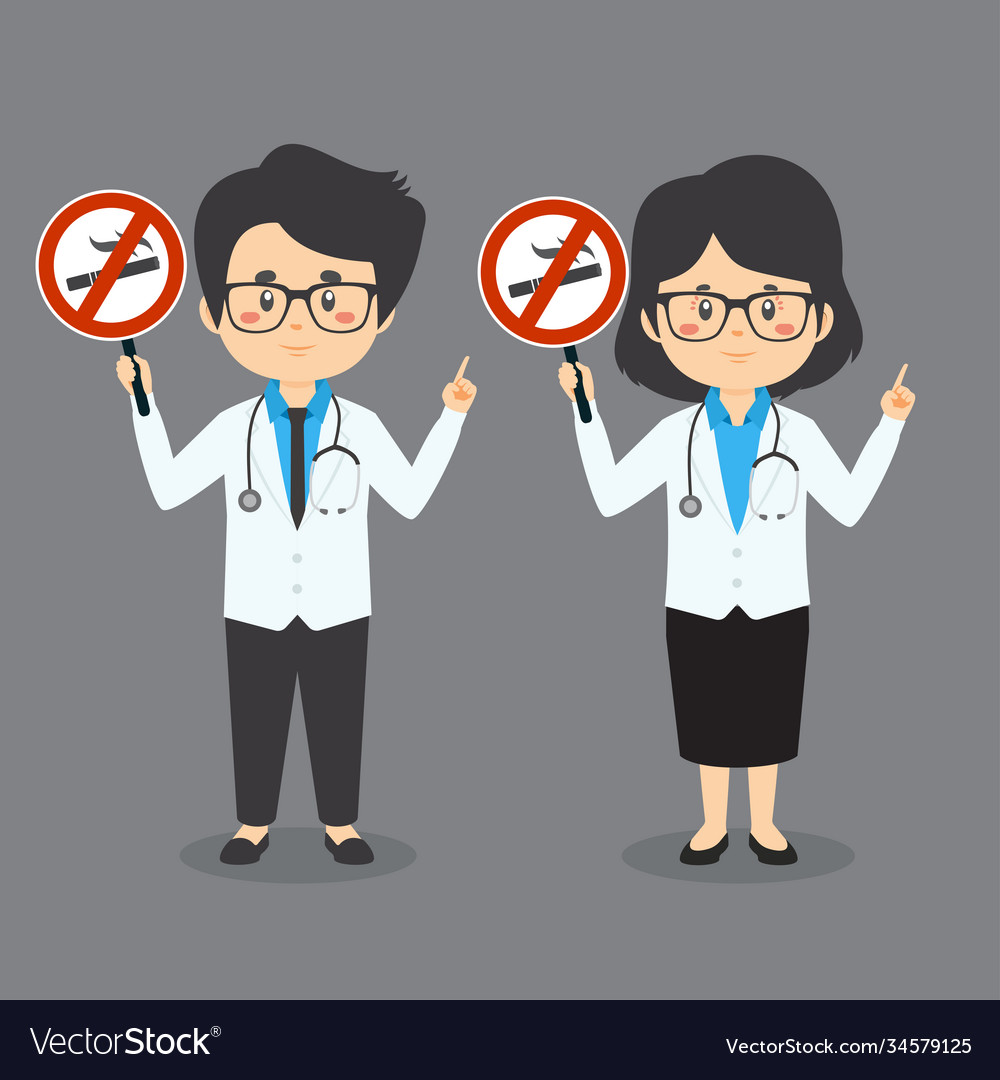 Doctor hold no smoking sign Royalty Free Vector Image Doctor hold no smoking sign Royalty Free Vector Image
