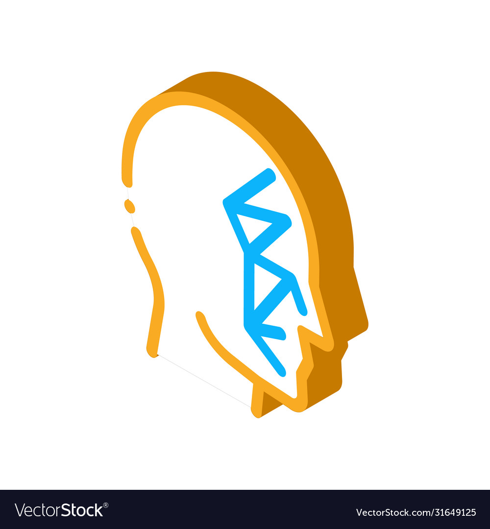 Face scan points point projectors isometric vector image Face scan points point projectors isometric