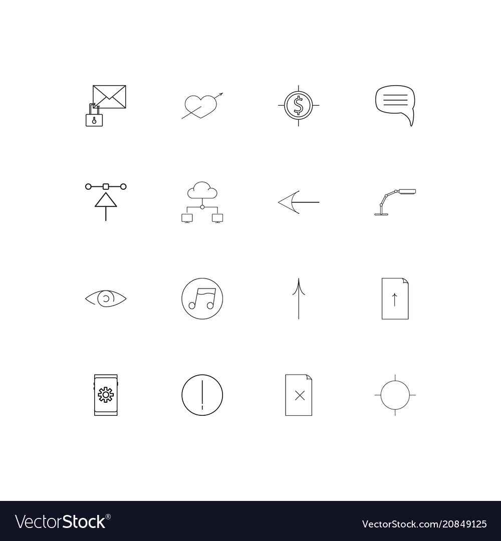 Internet technologies linear thin icons set