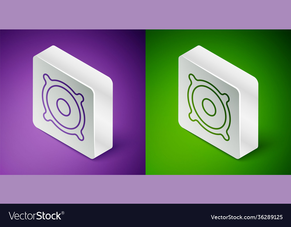 Isometric Line Stereo Speaker Icon Isolated Vector Image