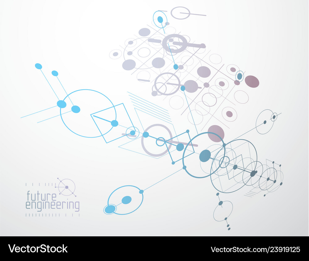 Mechanical scheme engineering drawing Royalty Free Vector
