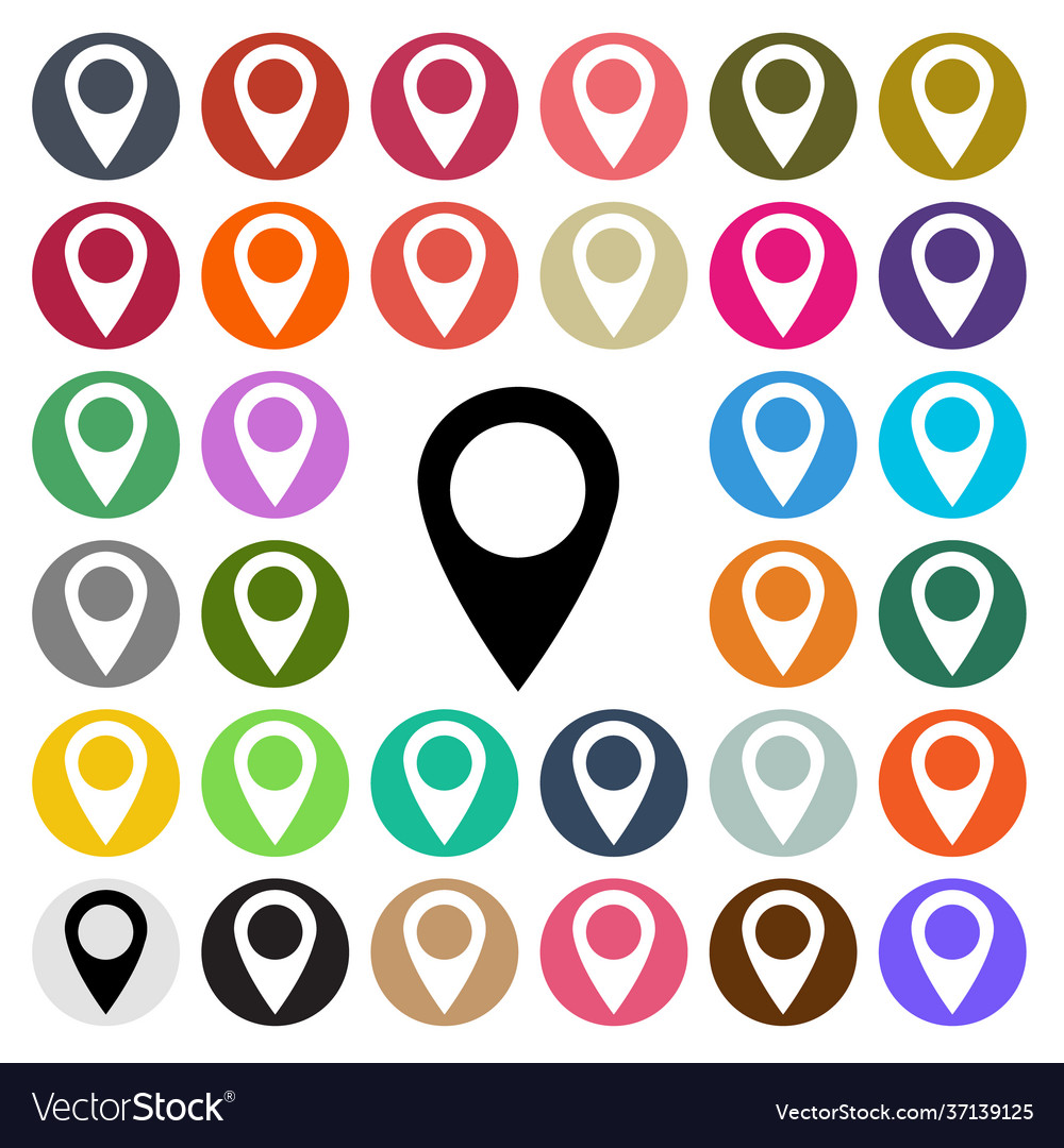 Modern gps location map pointer icon flat design vector image Modern gps location map pointer icon flat design