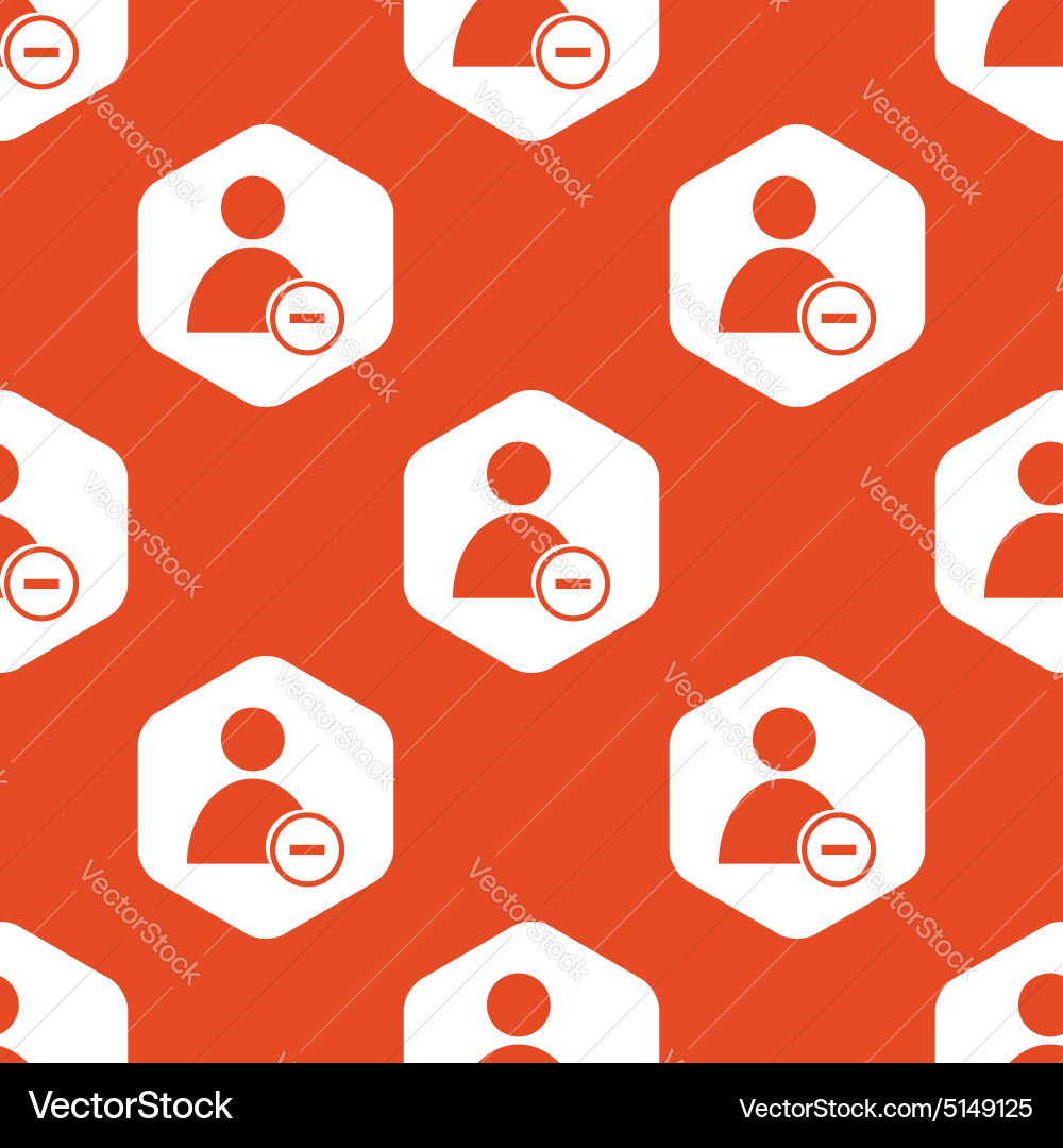 Orange hexagon remove user pattern Royalty Free Vector Image