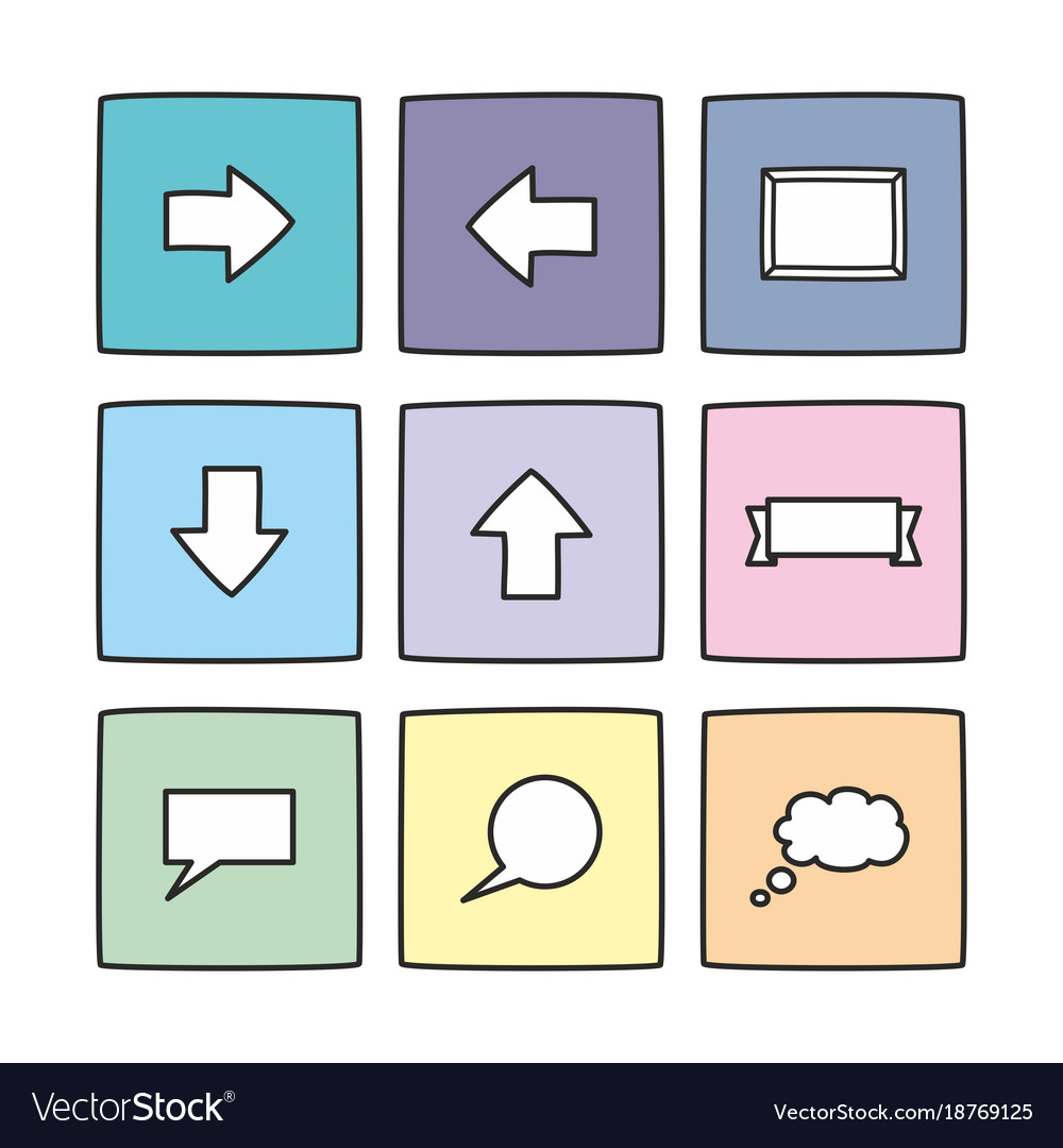 Pastel icon set isolated on white