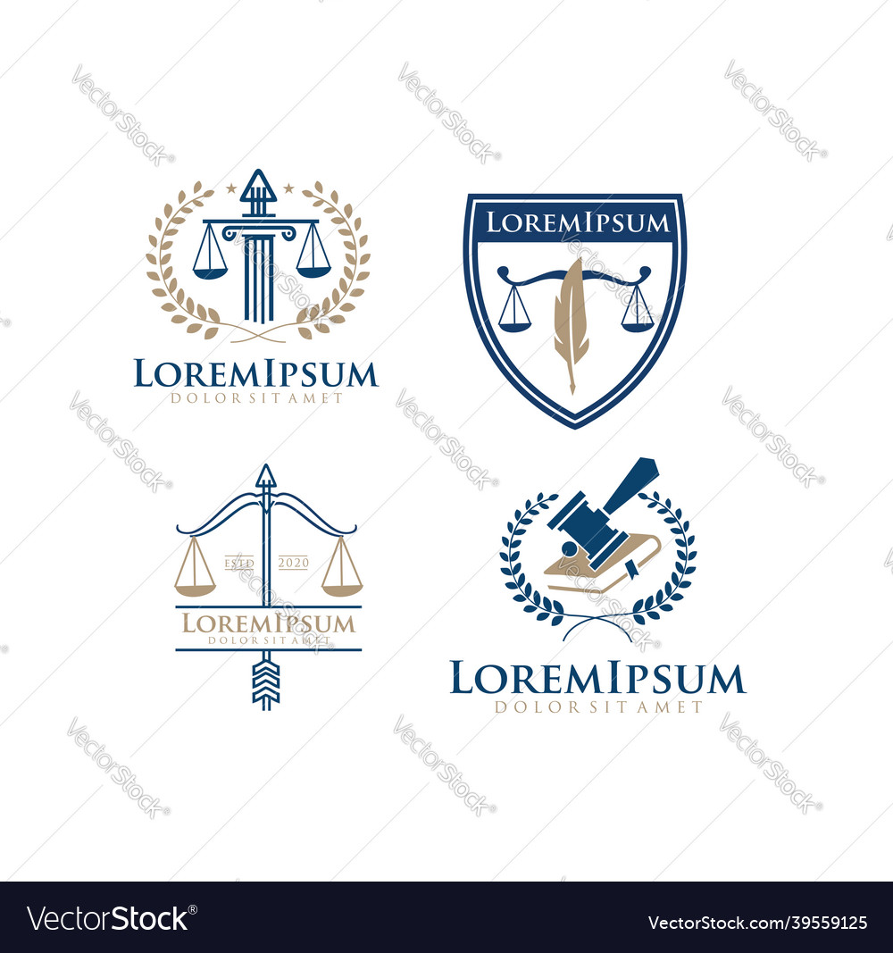 Set of justice law logo template icon