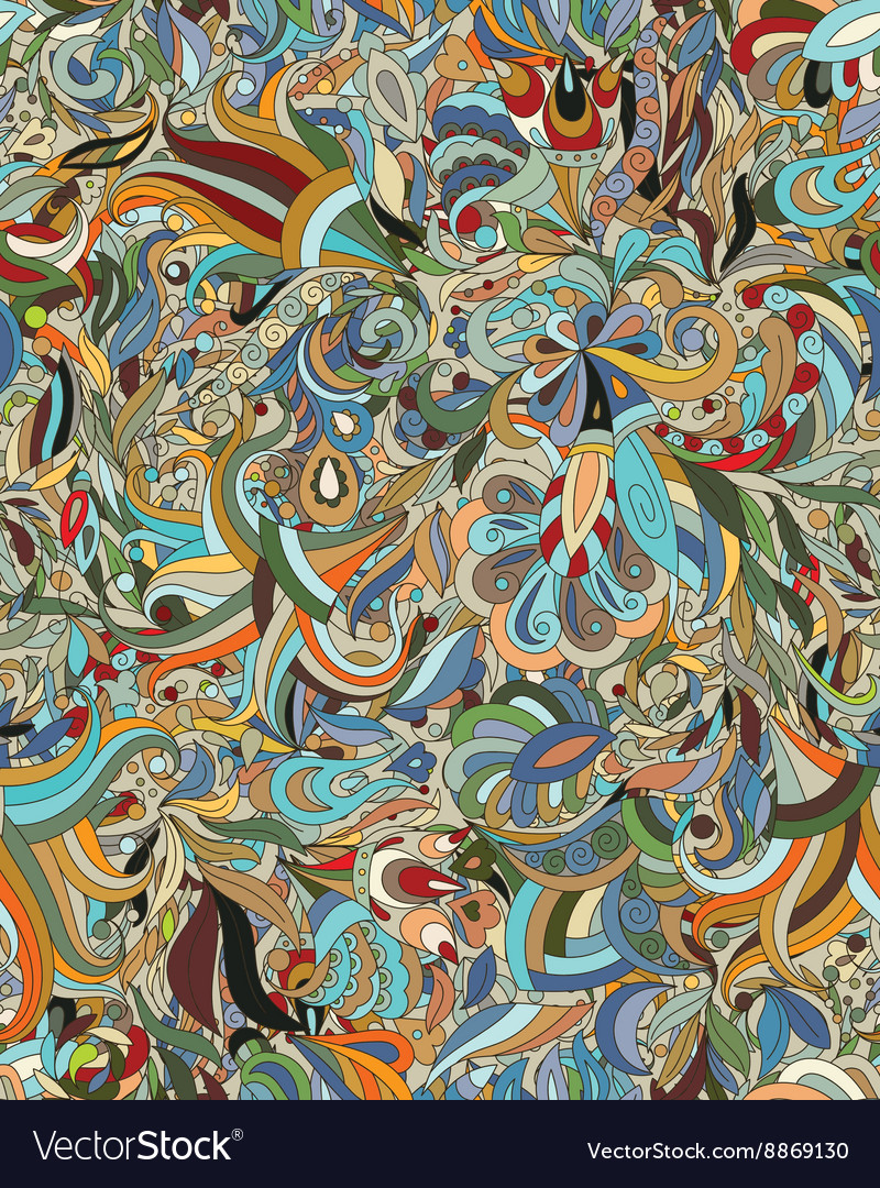 Abstract Waves Doodle Pattern