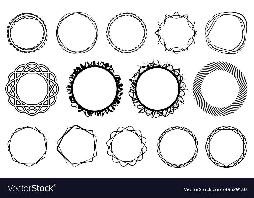 Circle frame set vector image Circle frame set