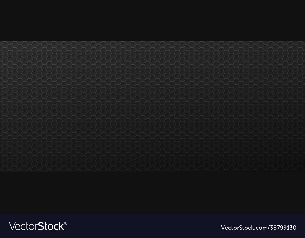 Dark honeycomb convex hexagons background vector image Dark honeycomb convex hexagons background