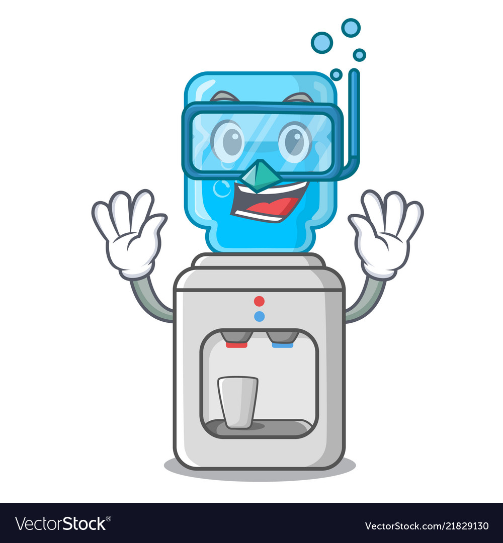 Diving electric water cooler against the cartoon Vector Image Diving electric water cooler against the cartoon Vector Image