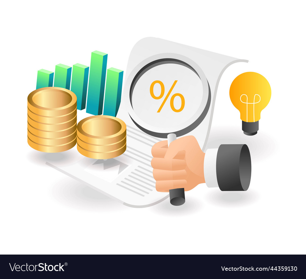 Flat isometric concept investment business