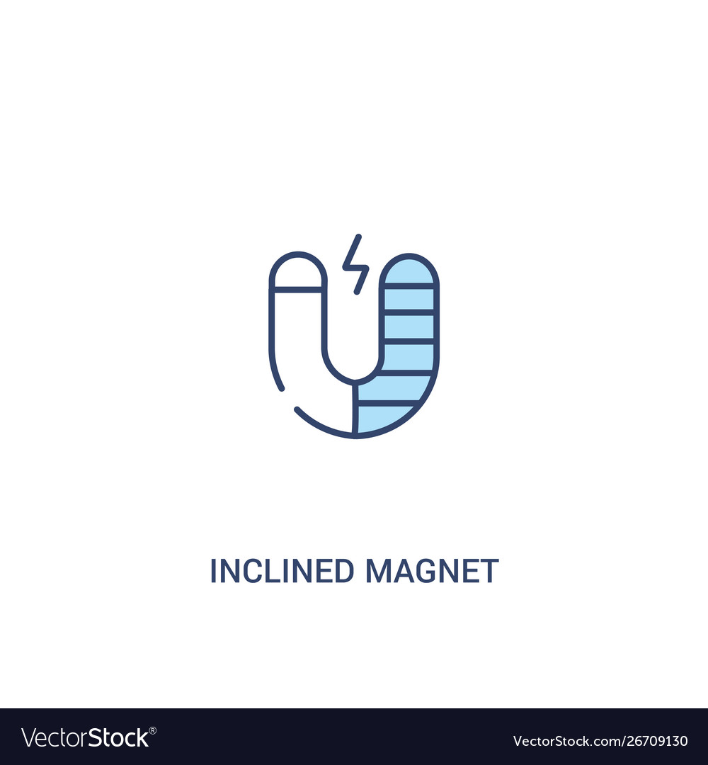 Inclined magnet concept 2 colored icon simple