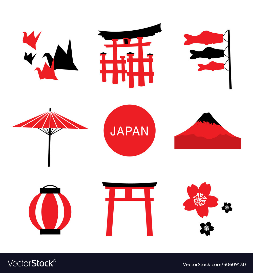 Japan travel icons and infographics element