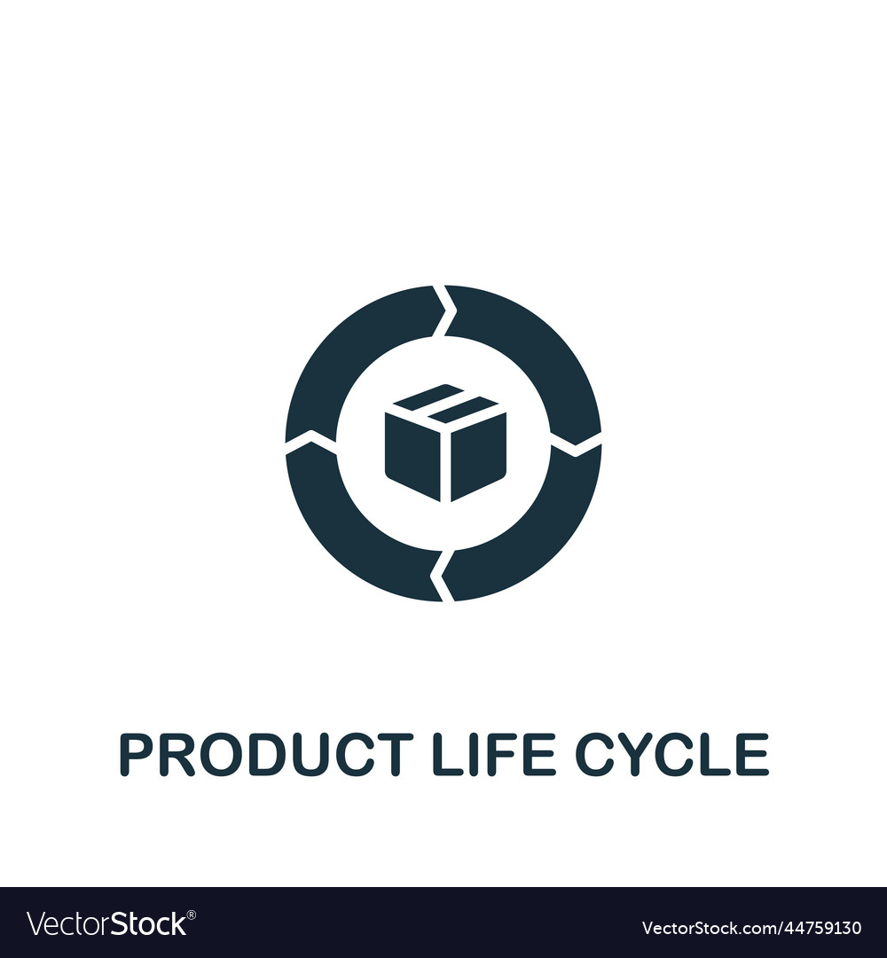 Product line cycle icon monochrome simple