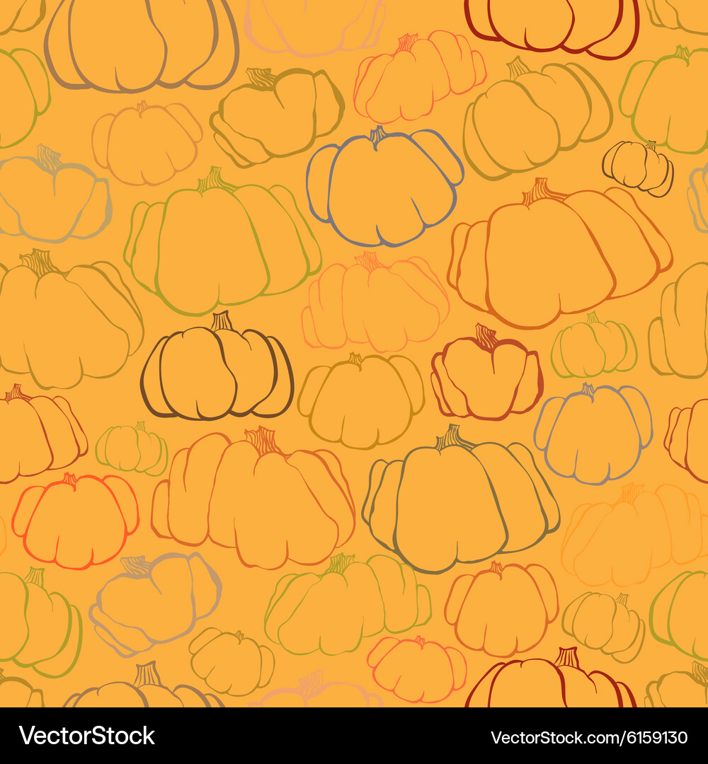 Pumpkin seamless orange pattern background Vector Image
