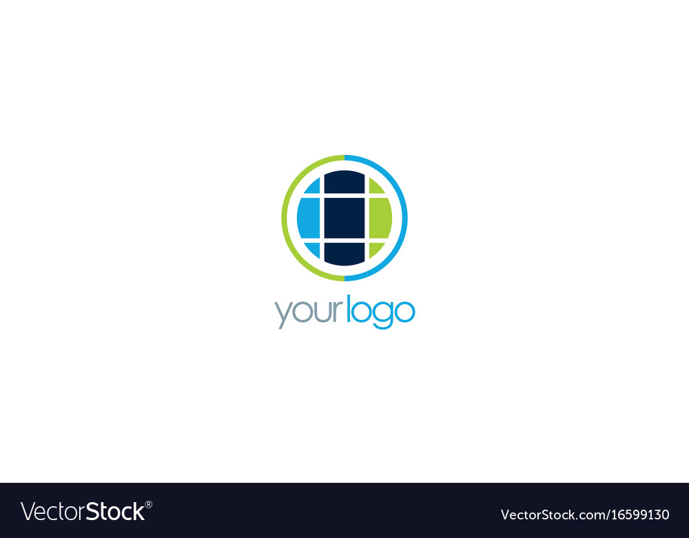 Round globe geometry logo