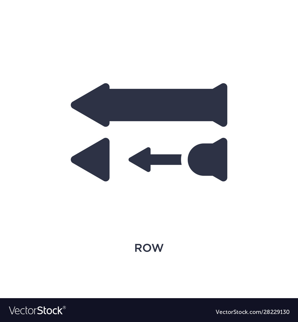 Row icon on white background simple element from vector image Row icon on white background simple element from