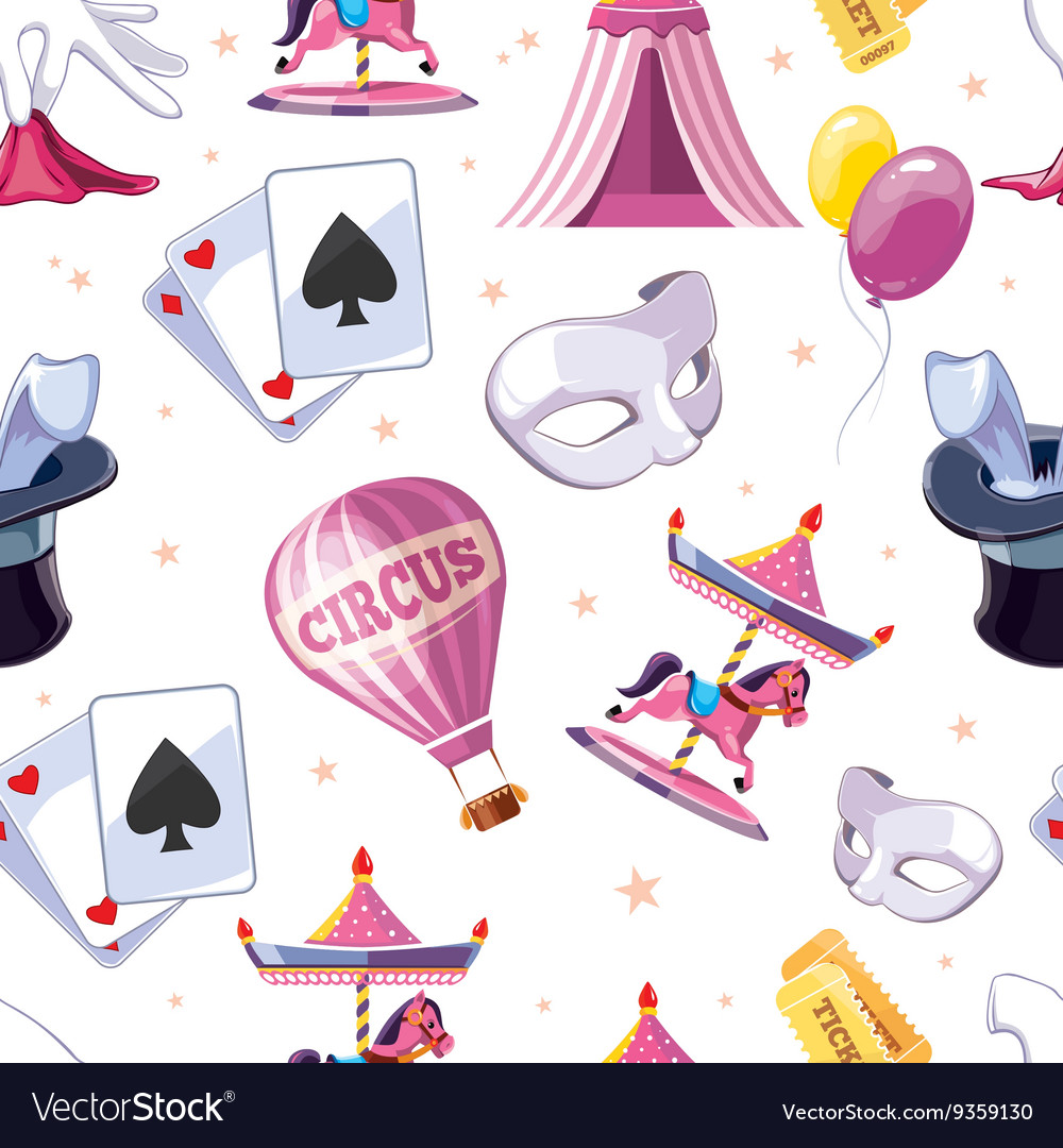 Seamless pattern with circus entertainment