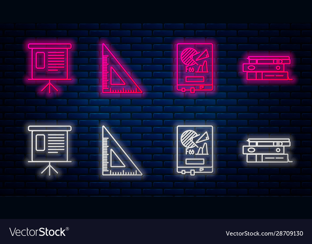 Set line triangular ruler board with graph chart vector image Set line triangular ruler board with graph chart